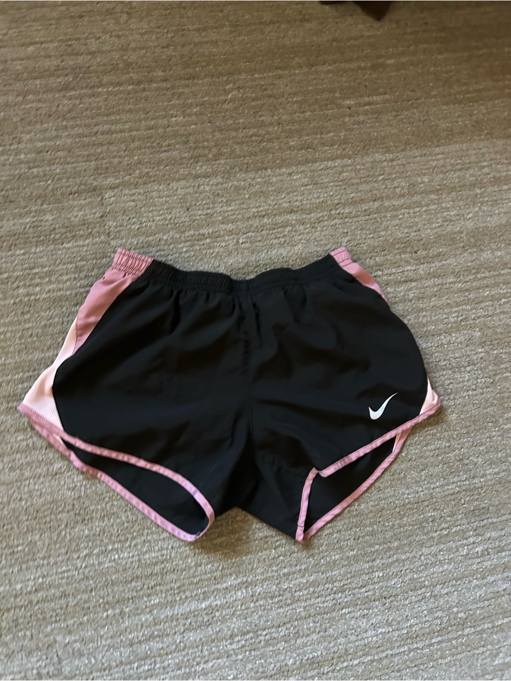 Nike Black Athletic Shorts with White Piping